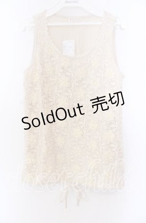 画像: 【SALE】axes femme / 花総レースタンクトップ Ｍ アイボリー O-25-11-29-059-AX-TO-IG-ZT315