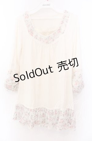 画像: axes femme / ドットローズ切り替えカットソー  アイボリー O-25-11-29-064-AX-TO-IG-OS