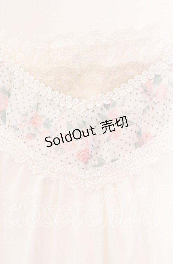 画像2: axes femme / ドットローズ切り替えカットソー  アイボリー O-25-11-29-064-AX-TO-IG-OS (2)