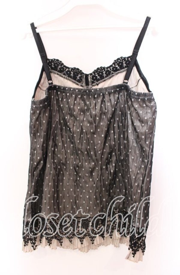 画像3: axes femme / ベロア薔薇モチーフキャミソール  クロ×ベージュ O-25-11-29-065-AX-TO-IG-OS (3)