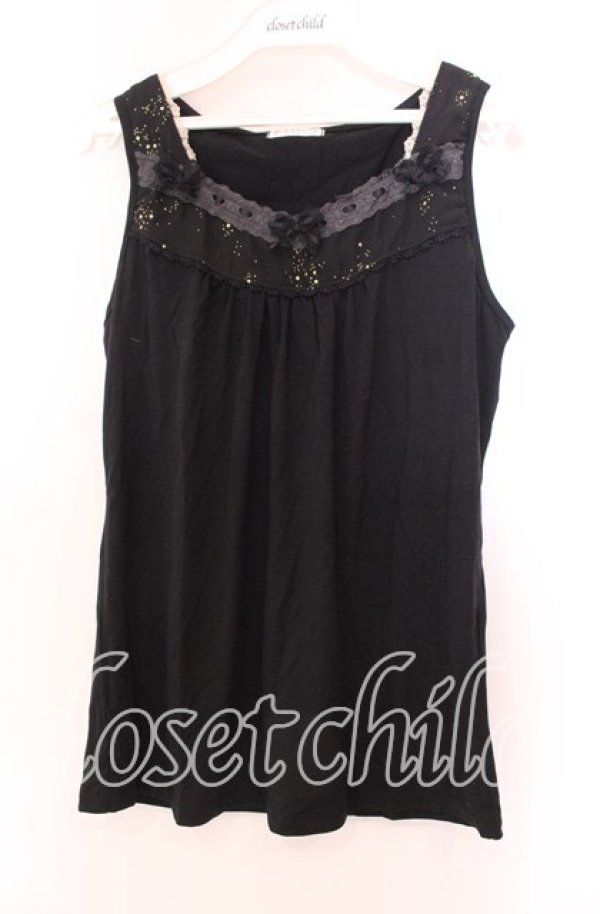 画像1: axes femme / BACKリボンタンクトップ  クロ O-25-11-29-066-AX-TO-IG-OS (1)