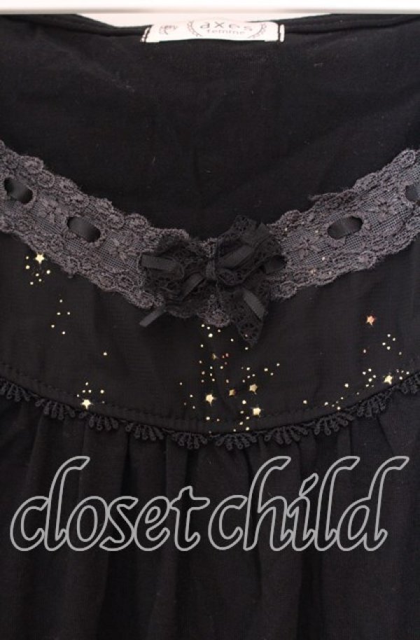 画像2: axes femme / BACKリボンタンクトップ  クロ O-25-11-29-066-AX-TO-IG-OS (2)