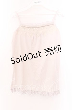 画像: 【SALE】axes femme / 金糸レースキャミソール  ピンク O-25-11-29-067-AX-TO-IG-ZT320