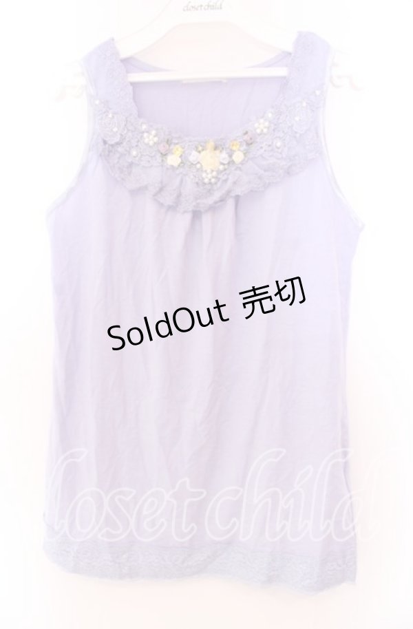 画像1: axes femme / ローズモチーフタンク  ラベンダー O-25-11-29-068-AX-TO-IG-OS (1)