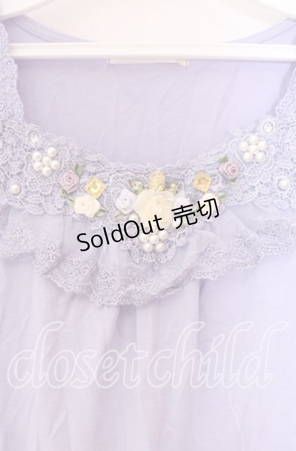 画像2: axes femme / ローズモチーフタンク  ラベンダー O-25-11-29-068-AX-TO-IG-OS (2)