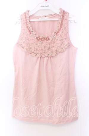 画像: axes femme / 花柄切り替えタンクトップ Ｍ ピンク O-25-11-29-070-AX-TO-IG-OS