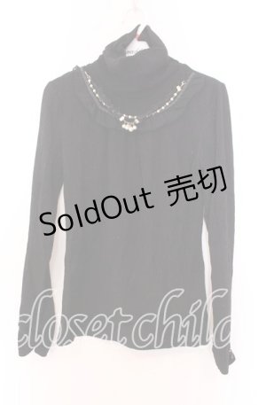 画像: axes femme / ネックレス付きタートルニット  クロ O-25-11-29-071-AX-TO-IG-OS