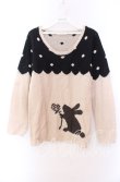 画像1: axes femme / シャギーうさぎニット  ベージュ×クロ O-25-11-29-072-AX-TO-IG-OS (1)