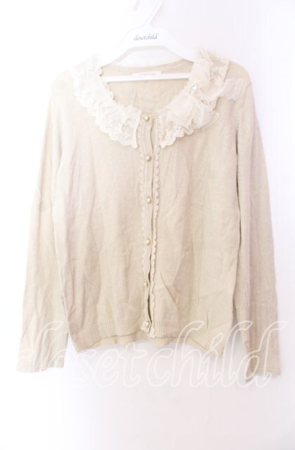 画像1: axes femme / レーザーカットフリルカーディガン  アイボリー O-25-11-29-080-AX-TO-IG-OS (1)