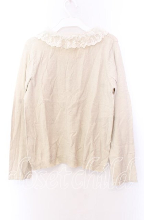 画像3: axes femme / レーザーカットフリルカーディガン  アイボリー O-25-11-29-080-AX-TO-IG-OS (3)