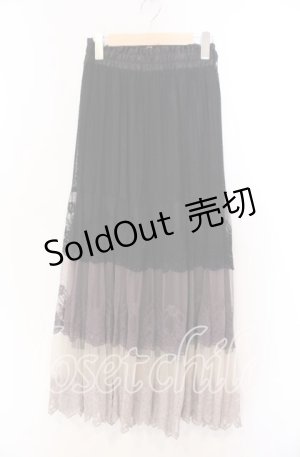 画像: 【SALE】axes femme / グラデーションレーススカート F クロ O-25-11-29-009-AX-SK-OW-ZT267