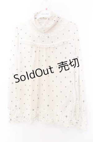 画像: axes femme / ドット柄ハイネックカットソー Ｍ アイボリー O-25-11-29-083-AX-TO-IG-OS