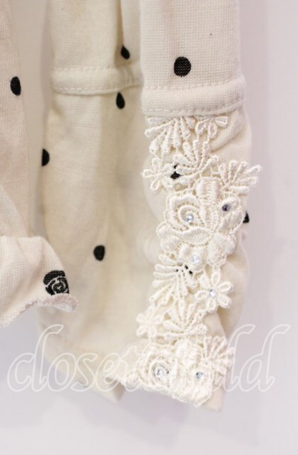 画像3: axes femme / ドット柄ハイネックカットソー Ｍ アイボリー O-25-11-29-083-AX-TO-IG-OS (3)