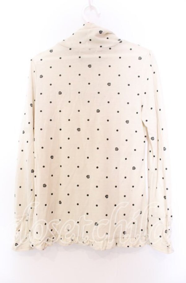 画像4: axes femme / ドット柄ハイネックカットソー Ｍ アイボリー O-25-11-29-083-AX-TO-IG-OS (4)