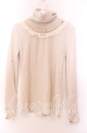 画像: axes femme / ネックレス付きタートルニット  アイボリー O-25-11-29-084-AX-TO-IG-OS