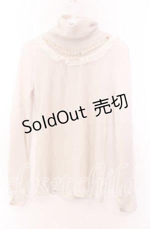 画像: axes femme / ネックレス付きタートルニット  アイボリー O-25-11-29-084-AX-TO-IG-OS