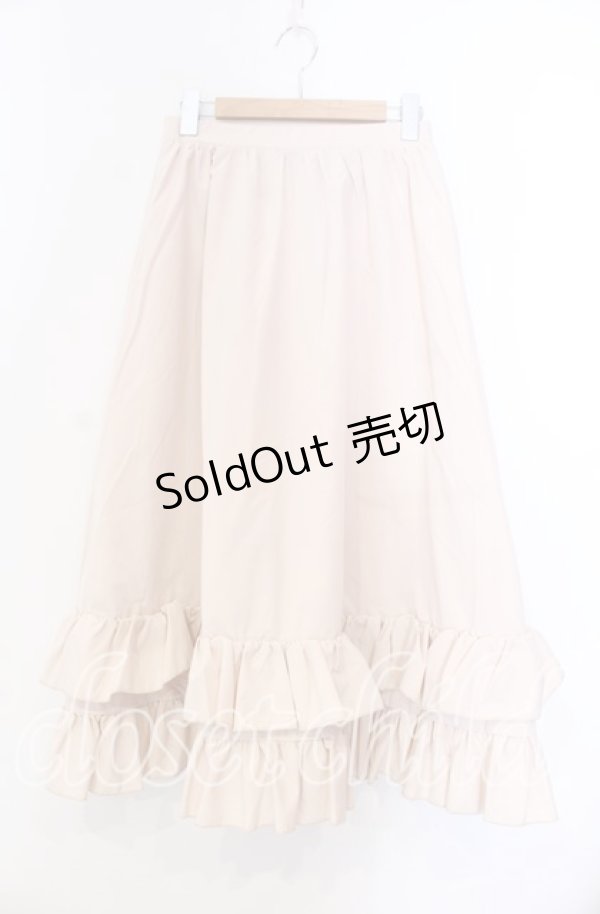 画像1: FLC / 皆方由衣コラボ/ティアードスカート M ベージュ O-25-11-29-011-LO-SK-OW-ZT114 (1)