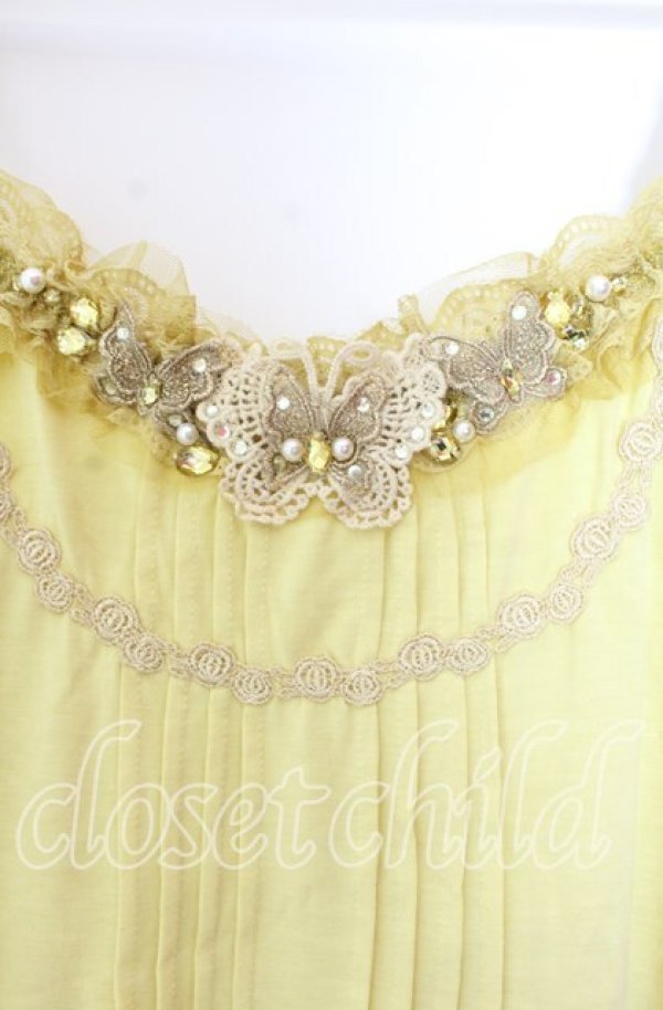 画像2: axes femme / バタフライレースキャミソール Ｍ イエロー O-25-11-29-015-AX-TO-IG-OS (2)