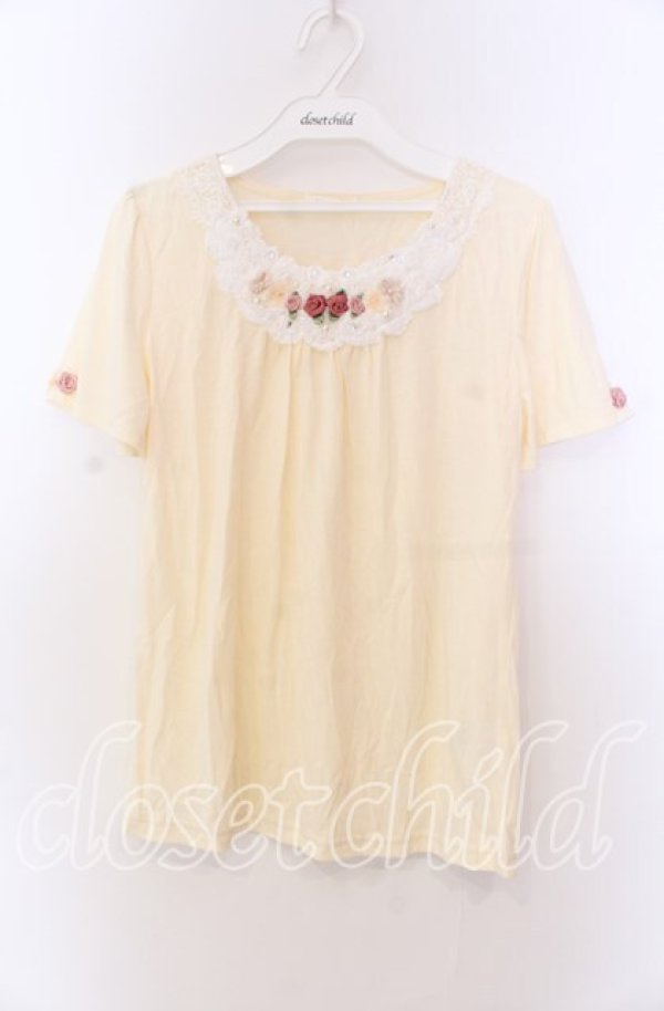 画像1: axes femme / フラワーモチーフ使いインナー  アイボリー O-25-11-29-017-AX-TO-IG-OS (1)