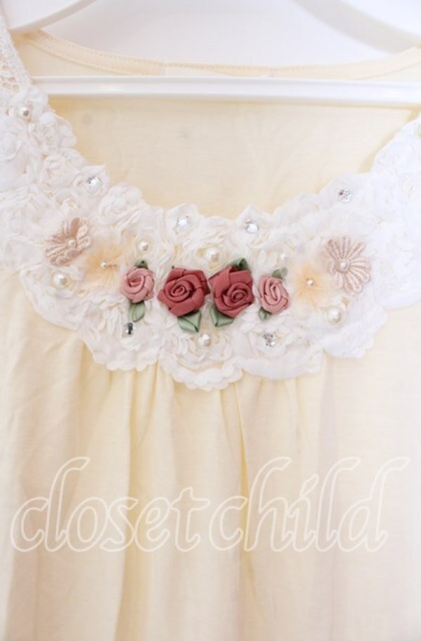 画像2: axes femme / フラワーモチーフ使いインナー  アイボリー O-25-11-29-017-AX-TO-IG-OS (2)