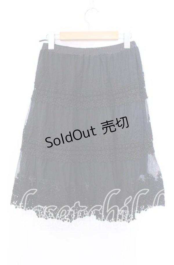 画像3: axes femme / レース×チュールスカート Ｍ クロ O-25-11-29-019-AX-SK-IG-OS (3)
