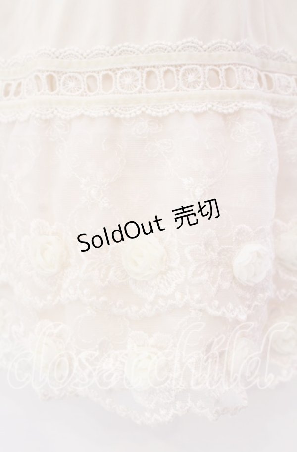 画像2: axes femme / はしごレースローズモチーフインナースカート  アイボリー O-25-11-29-020-AX-SK-IG-OS (2)