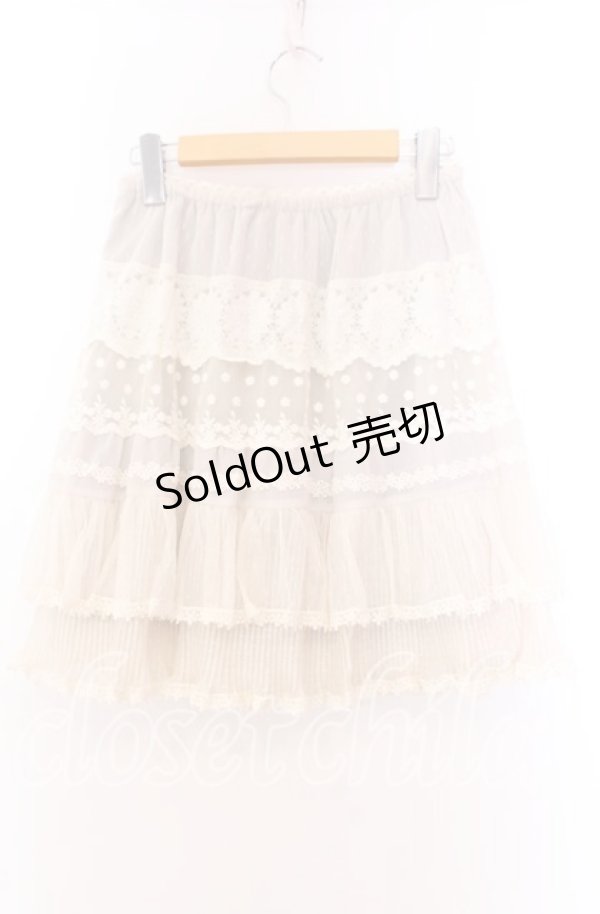 画像3: axes femme / チュールプリーツスカート M アイボリー O-25-11-29-021-AX-SK-IG-OS (3)