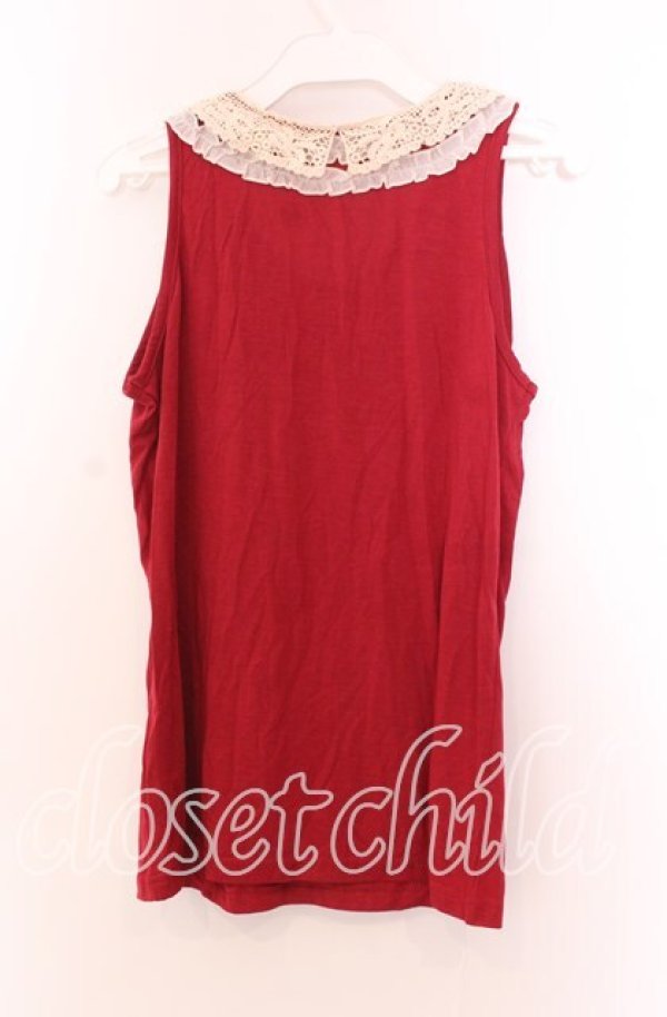 画像3: axes femme / レース&パール襟タンク Ｍ アカ O-25-11-29-022-AX-TO-IG-OS (3)