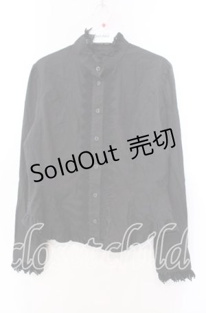 画像: Innocent World / バラボタンスタンドカラーブラウス  クロ O-25-11-29-003-IW-BL-IG-OS