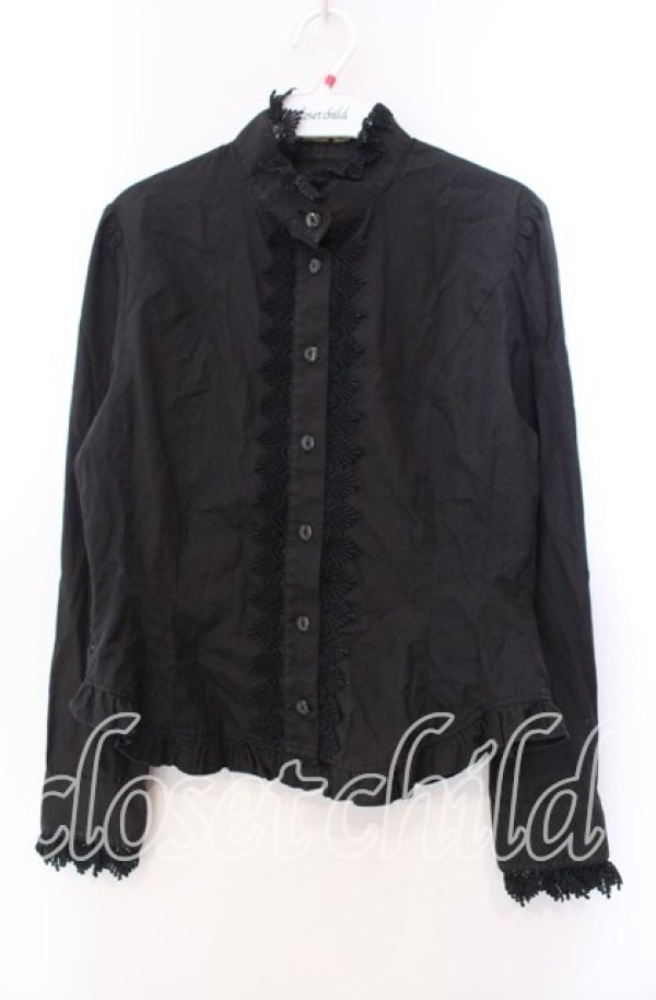 画像1: Innocent World / バラボタンスタンドカラーブラウス  クロ O-25-11-29-003-IW-BL-IG-OS (1)