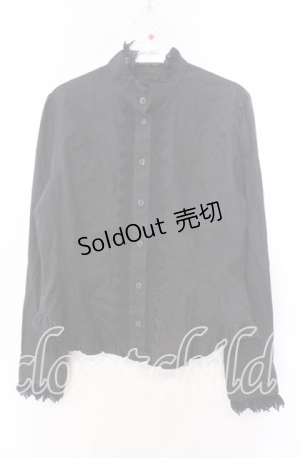 画像1: Innocent World / バラボタンスタンドカラーブラウス  クロ O-25-11-29-003-IW-BL-IG-OS (1)