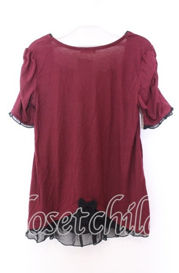 画像3: axes femme / 立体バラ付きマトン袖プルオーバー Ｍ ワイン O-25-11-29-026-AX-TO-IG-OS (3)