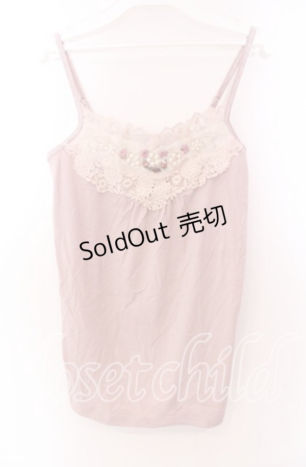 画像1: axes femme / ファービジューキャミソール Ｍ ピンクベージュ O-25-11-29-028-AX-TO-IG-OS (1)