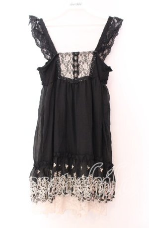 画像: axes femme / 薔薇刺繍チュニック Ｍ クロ O-25-11-29-029-AX-TO-IG-OS