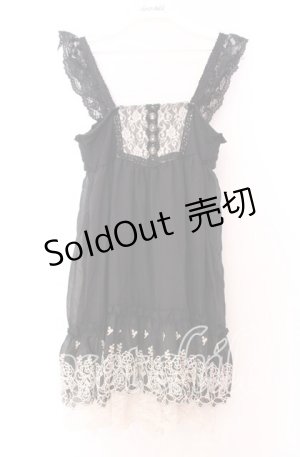 画像: axes femme / 薔薇刺繍チュニック Ｍ クロ O-25-11-29-029-AX-TO-IG-OS