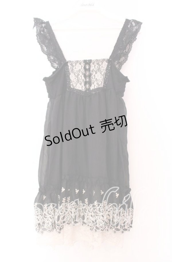 画像1: axes femme / 薔薇刺繍チュニック Ｍ クロ O-25-11-29-029-AX-TO-IG-OS (1)