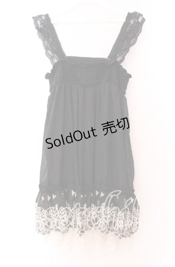 画像4: axes femme / 薔薇刺繍チュニック Ｍ クロ O-25-11-29-029-AX-TO-IG-OS (4)