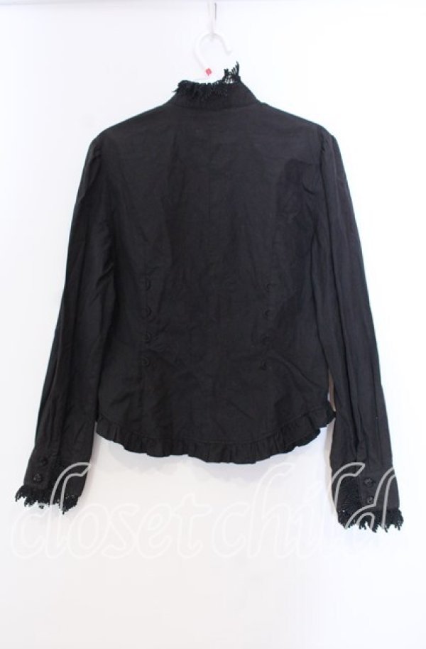 画像3: Innocent World / バラボタンスタンドカラーブラウス  クロ O-25-11-29-003-IW-BL-IG-OS (3)