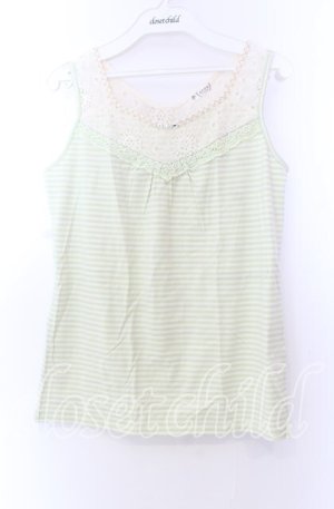 画像: axes femme / ボーダータンク Ｍ ライトグリーン O-25-11-29-031-AX-TO-IG-OS