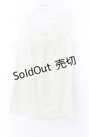 画像: axes femme / ボーダータンク Ｍ ライトグリーン O-25-11-29-031-AX-TO-IG-ZT343