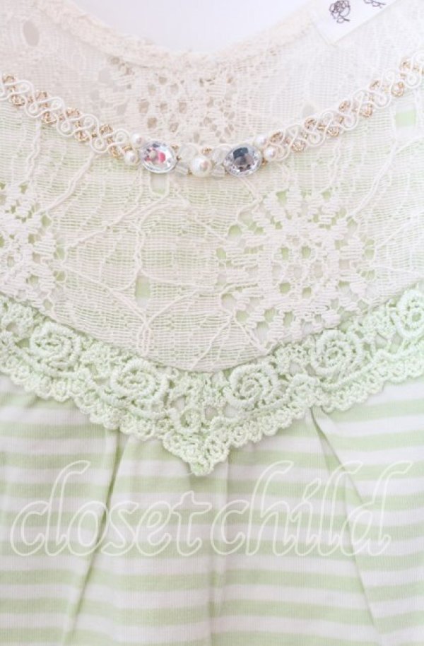 画像2: axes femme / ボーダータンク Ｍ ライトグリーン O-25-11-29-031-AX-TO-IG-OS (2)