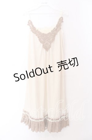 画像: axes femme / ベロア切り替えインナーキャミソールワンピース Ｍ アイボリー×ベージュ O-25-11-29-032-AX-OP-IG-OS