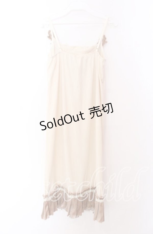 画像3: axes femme / ベロア切り替えインナーキャミソールワンピース Ｍ アイボリー×ベージュ O-25-11-29-032-AX-OP-IG-OS (3)