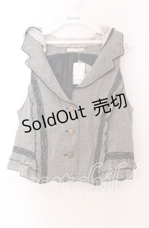 画像: axes femme / レースフード付ベスト  クロ×グレー O-25-11-29-033-AX-TO-IG-OS