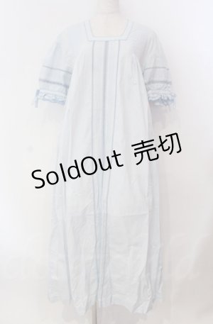 画像: KANEKO ISAO / ギンガム透かしワンピース  サックス O-25-11-30-001-EL-OP-IG-OS