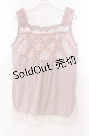 画像: 【SALE】axes femme / レース配色タンクトップ M ピンク O-25-11-30-029-AX-TO-OW-ZT322