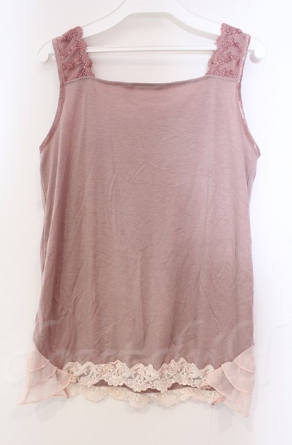 画像3: axes femme / レース配色タンクトップ M ピンク O-25-11-30-029-AX-TO-OW-OS (3)