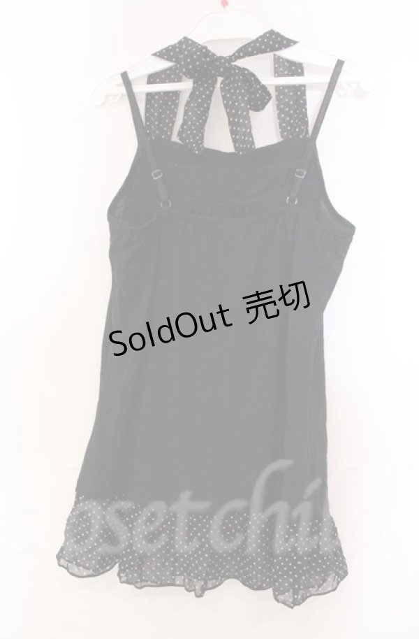 画像3: axes femme / ドットシフォンホルターキャミソール M クロ O-25-11-30-031-AX-TO-OW-OS (3)