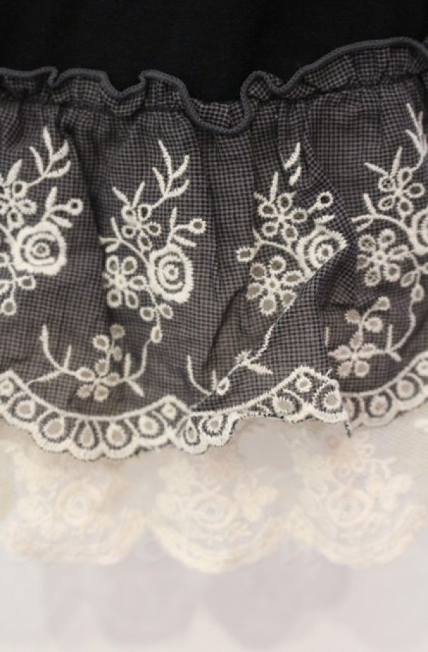 画像2: axes femme / 刺繍ロングキャミソール M クロ O-25-11-30-032-AX-TO-OW-OS (2)