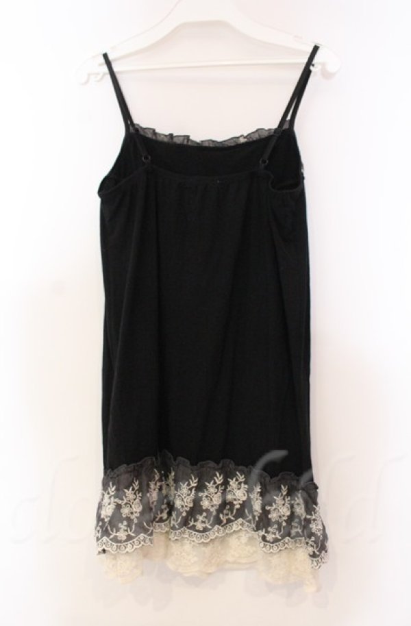 画像4: axes femme / 刺繍ロングキャミソール M クロ O-25-11-30-032-AX-TO-OW-OS (4)